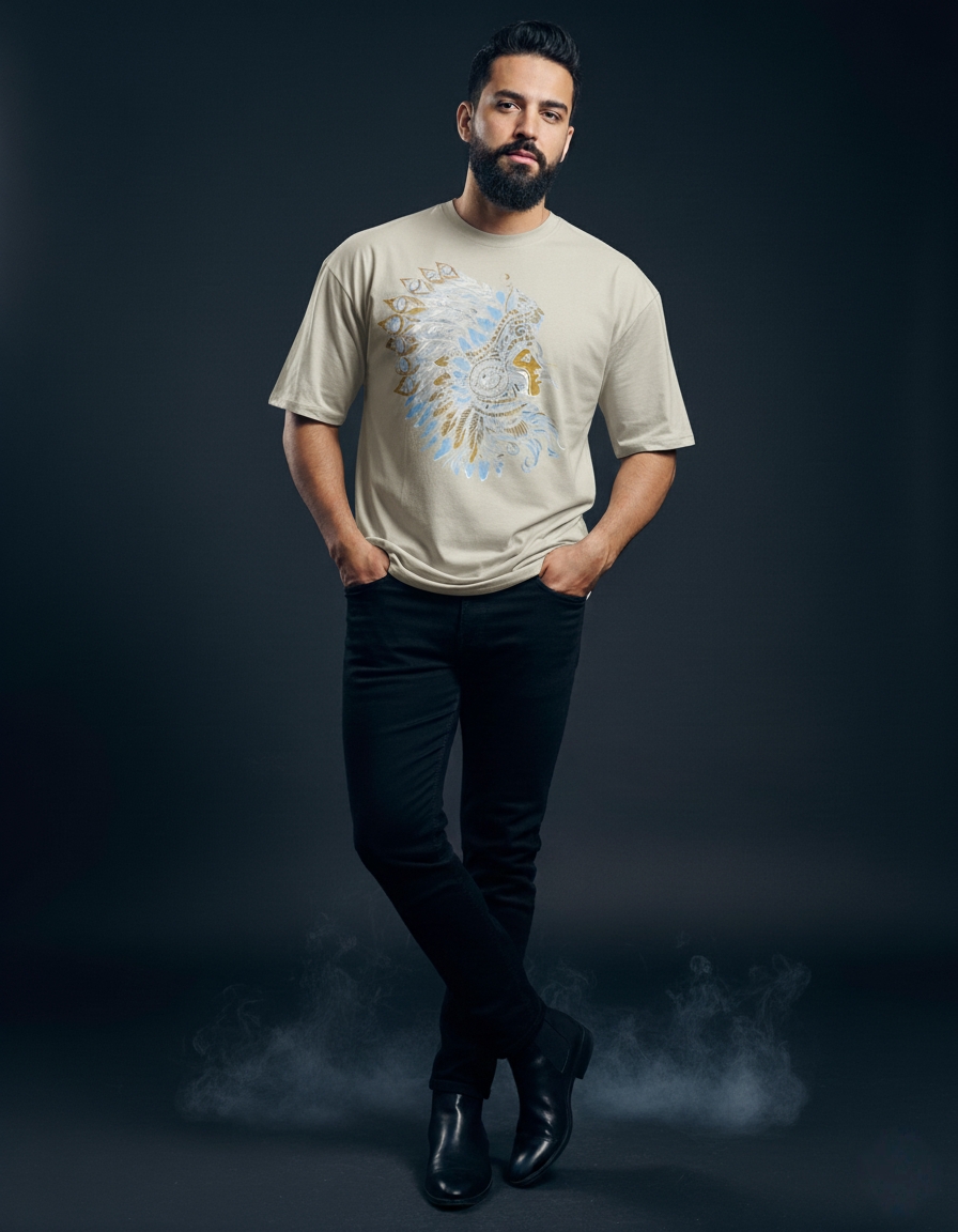 Gonji Light Graphic Drop Shoulder T-Shirt