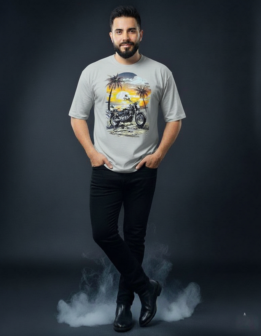 Gonji Graphic Drop Shoulder T-Shirt