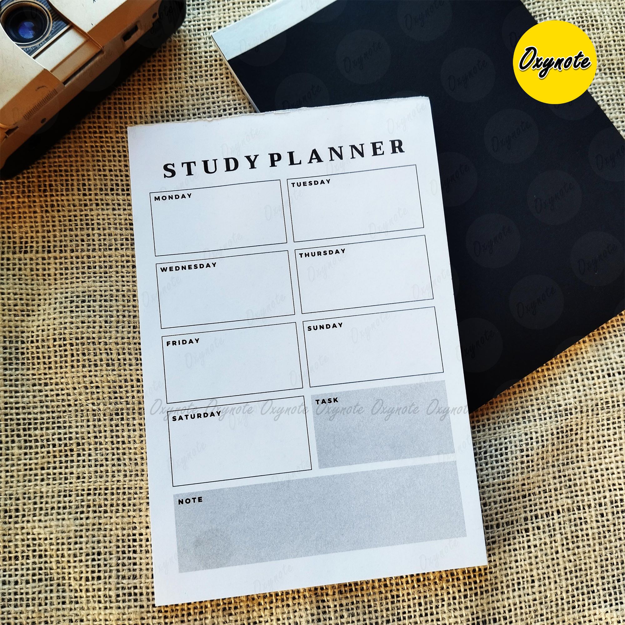 Oxynote "Study Planner" Notepad - 8.2 inch x 5.6 inch - 31 Sheets_img_1