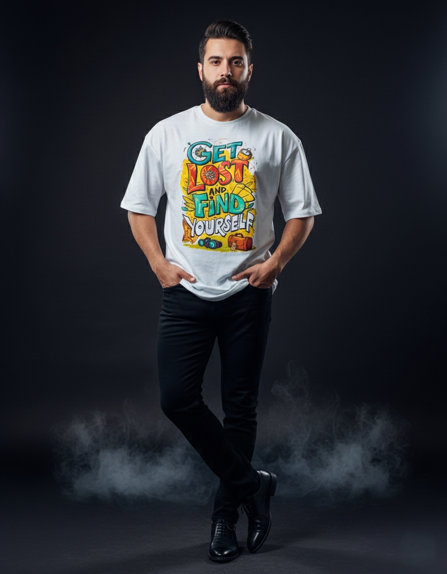 Gonji Graphic Drop Shoulder T-Shirt_img_1