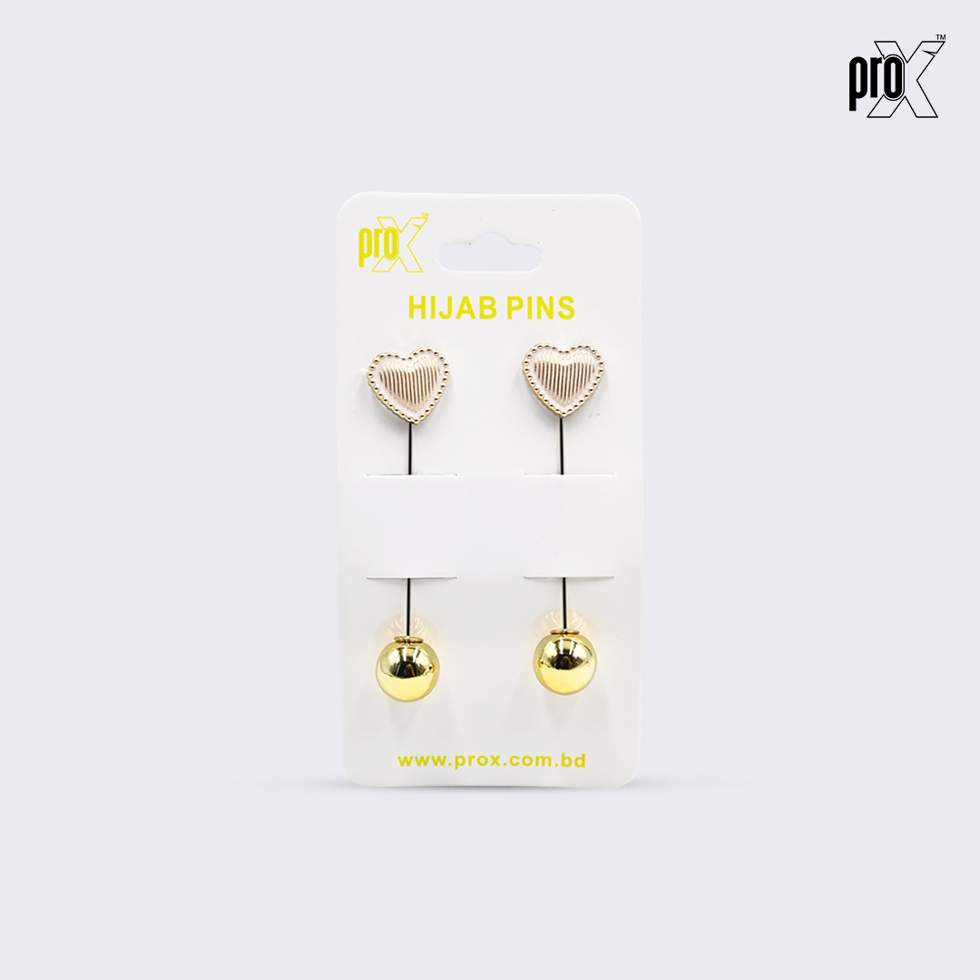 ProX 1 Pair Stick Hijab Pin_HP-501-3_Heart
