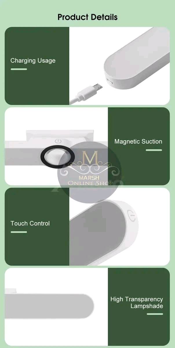 💥Auoyo Magnetic Study Lamp Dual Mode Switch Magnetic Absorption Three Color Reading Desk Lamp_img_8