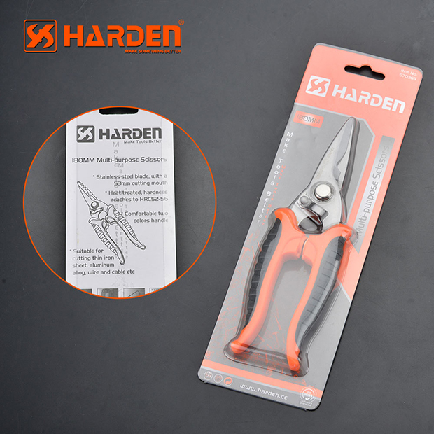 HARDEN 570363 Multi-Purpose Scissors 180mm Professional and Household Stainless Steel Scissors 570363_img_3