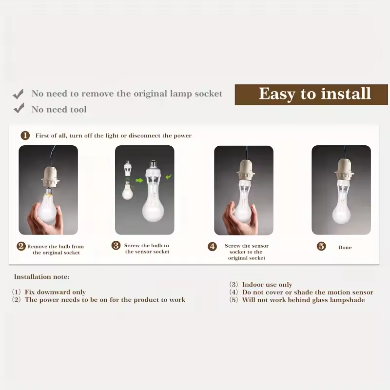 PIR Motion Sensor Bulb Holder (E27, 240V) thumbnail 5