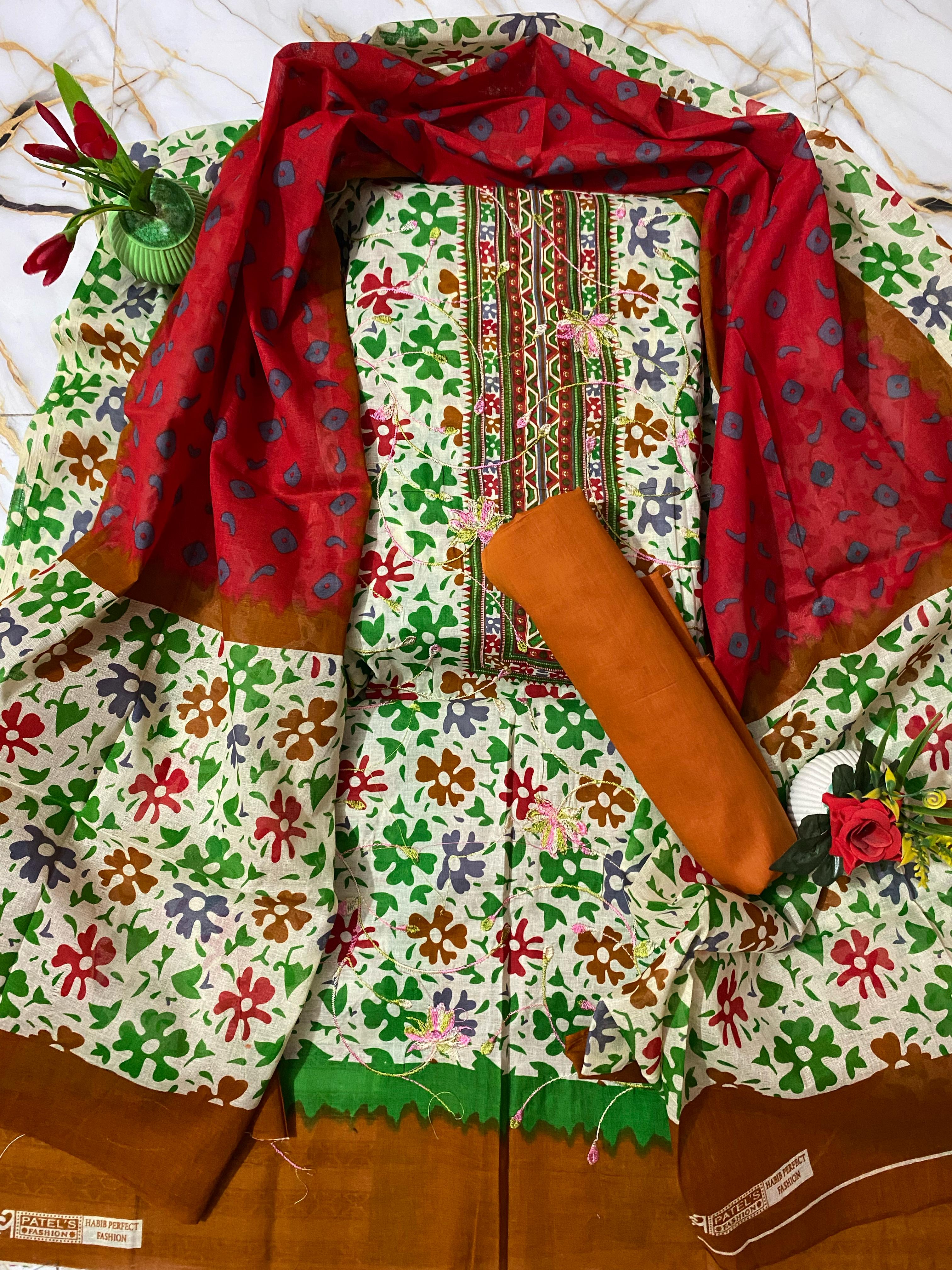 নাইড়া সুতি থ্রি-পিস