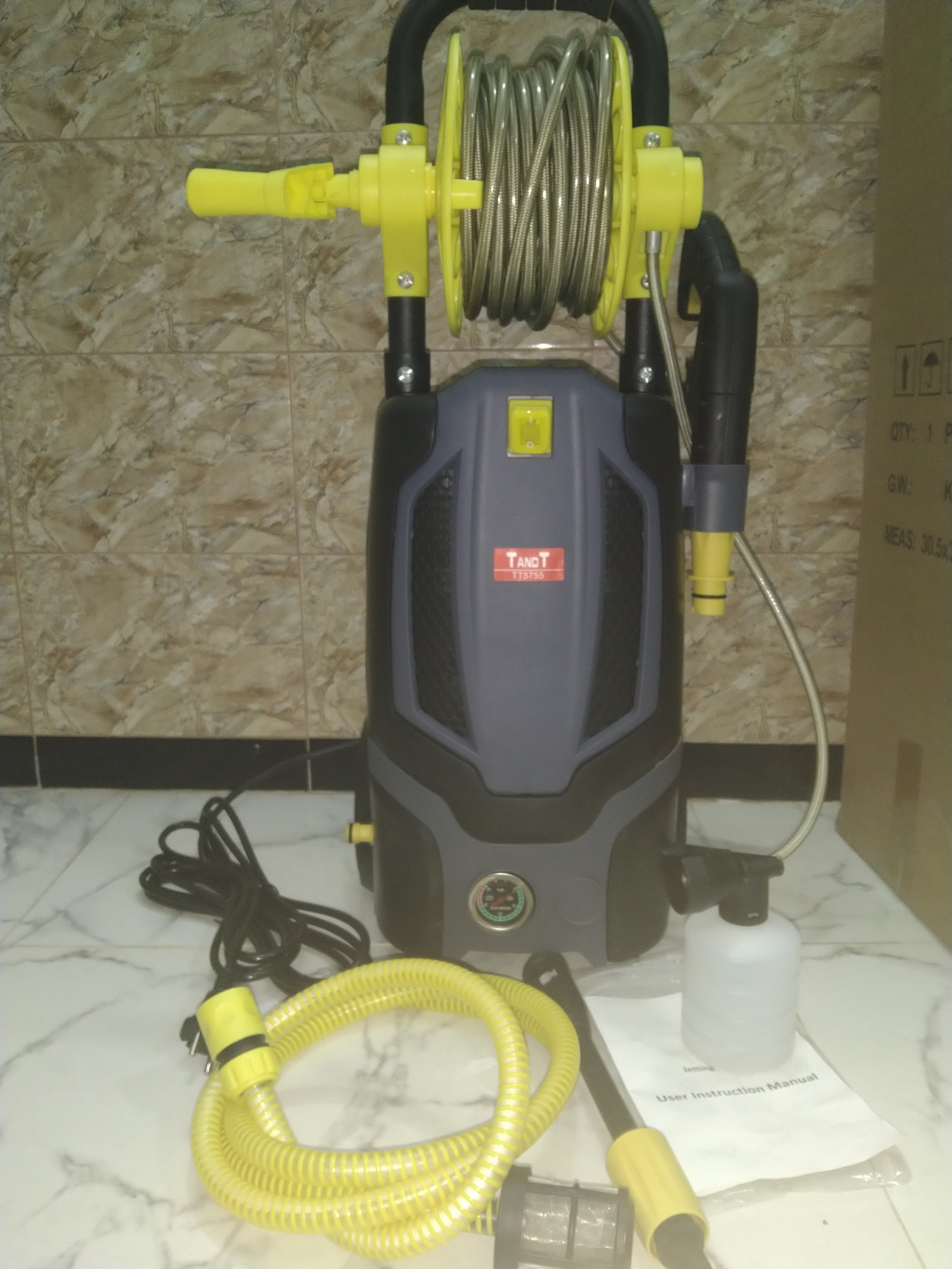 TANDT TT5795 1500w High Pressure Cleaner, Car Washer, 120bar, 8L/Min.; Model : TT5795