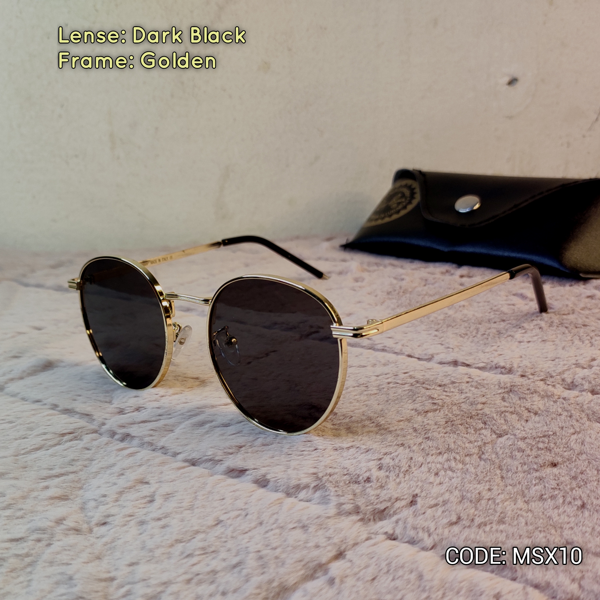 1915_Metal Gold Black Stylish Sunglass_img_3