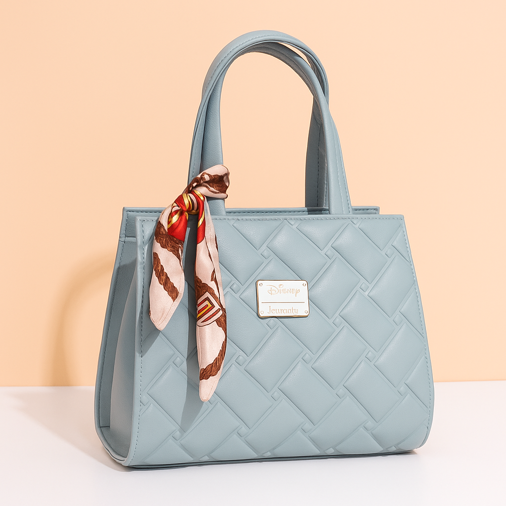 Cute Mini Blue Elegance with Scarf Charm Bag