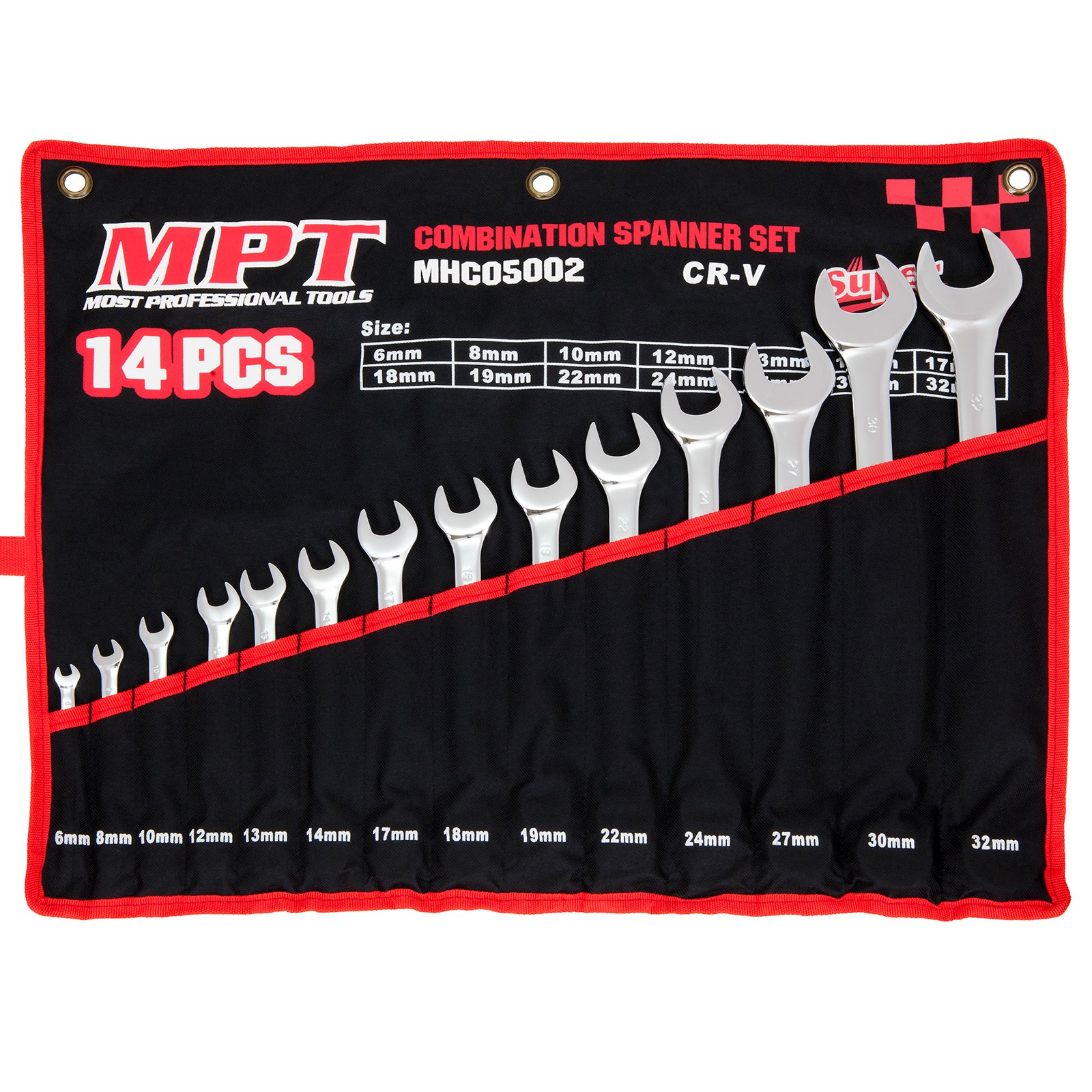 MPT 14pcs Combination Spanner Set, Cr-V, Mirror Polished; MHC05002_img_3