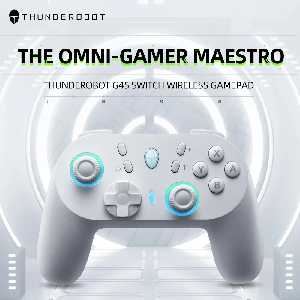 (Stock Out) ThundeRobot G45 Pro Tri Mode Hall Trigger Gaming Controller For PC/Switch/IOS/Android | White