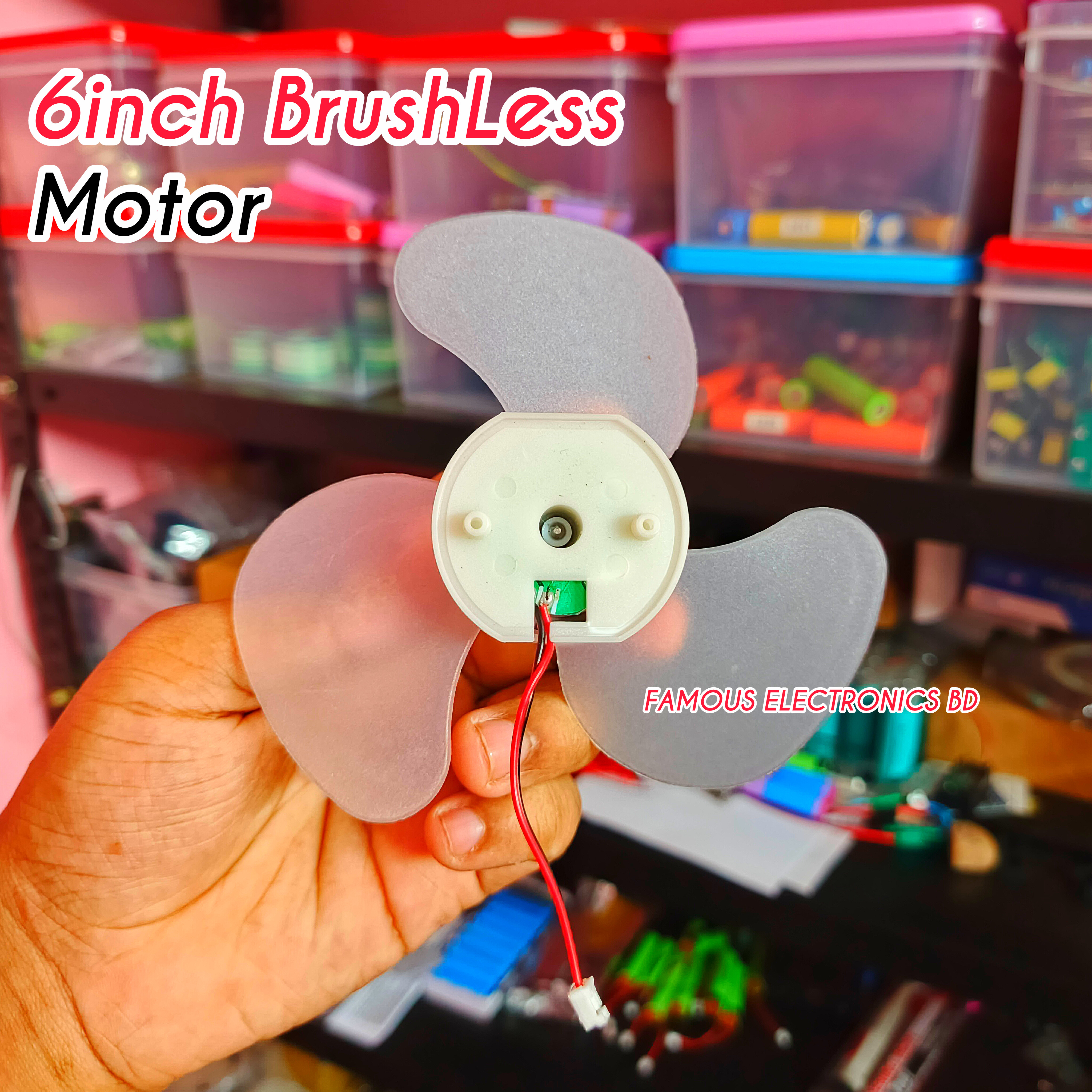 6inch BLDC Brushless Fan Motor 9V/12V Fan Core 3 Blades High Air Flow_img_3