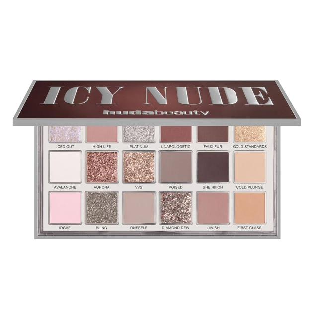 Huda Beauty – Icy Nude Eyeshadow Palette (18 shades, 16 g) (COS941)