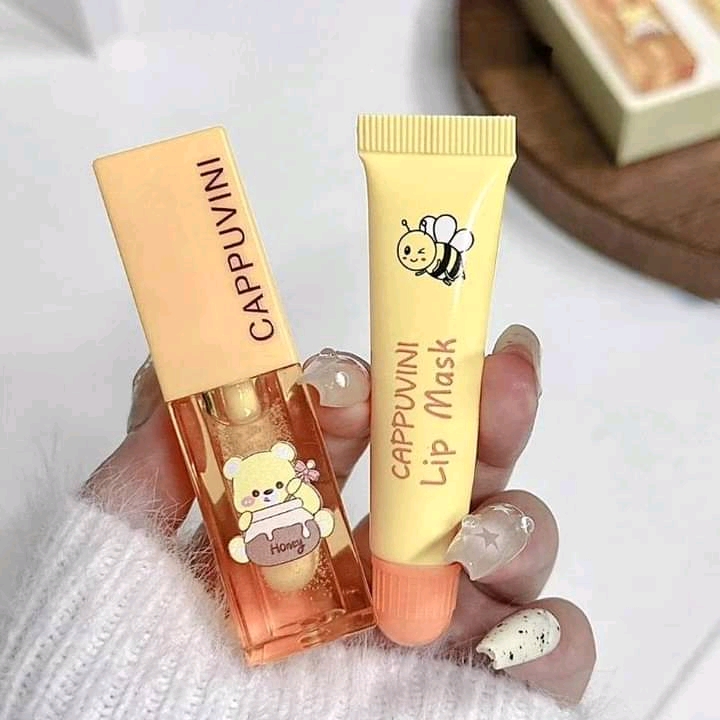 HeYang Cappuvini Honey Lip oil & Lip mask set_img_1