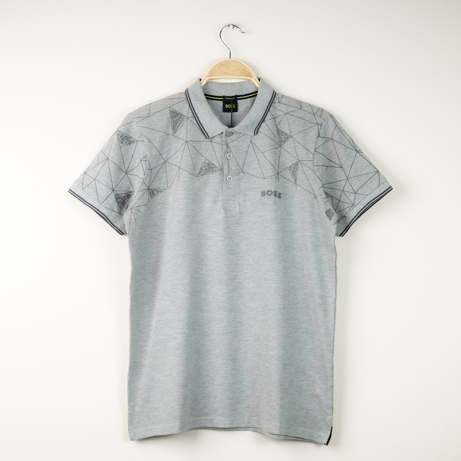 Boss Print Design Polo Gray_img_0