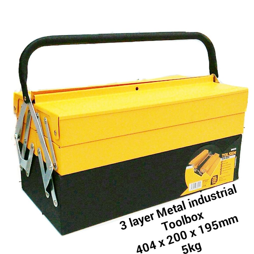TOLSEN 80211 Steel Tool Box, 16", 3 Layer Heavy Duty, (404x200x195mm) | Model: 80211_img_4