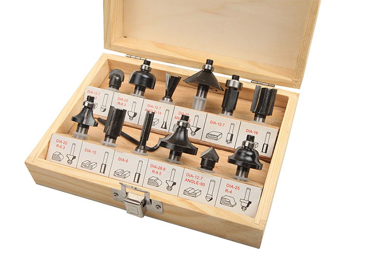 TOLSEN 75680 12Pcs Carbide Router Bits Set, 1/4" Shank, Professional Woodworking Set | Model: 75680
