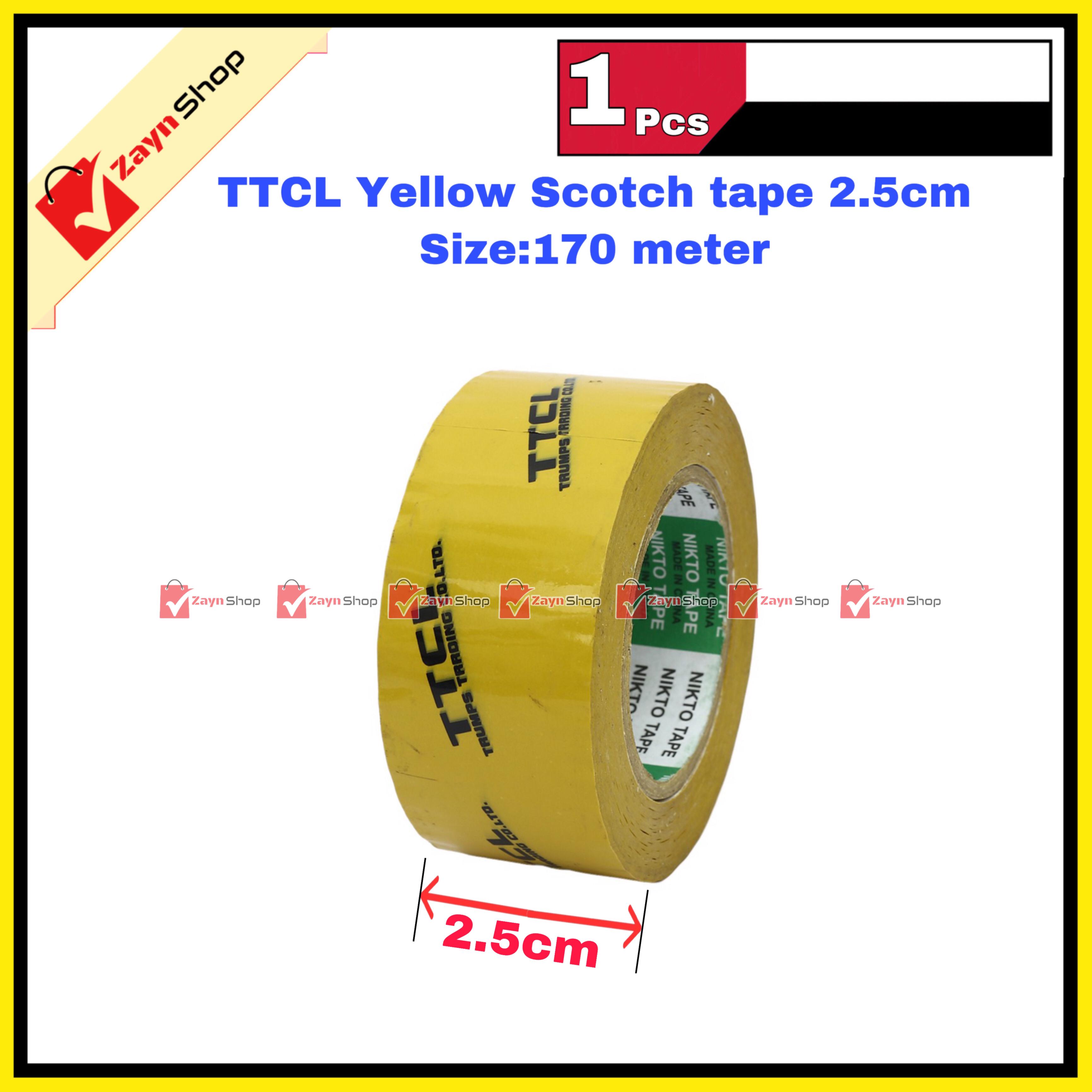 Scotch Tape Yellow TTCL 2.5cm wide Big Size 130 meter 1 pcs_img_2