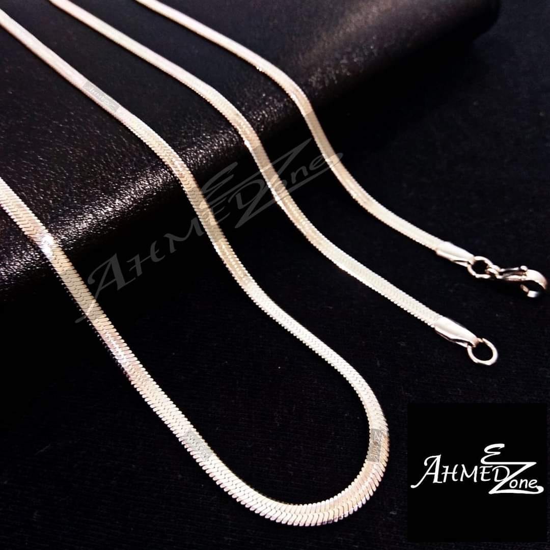 Premium Silver Color Flat Snake Neck Chain_img_1