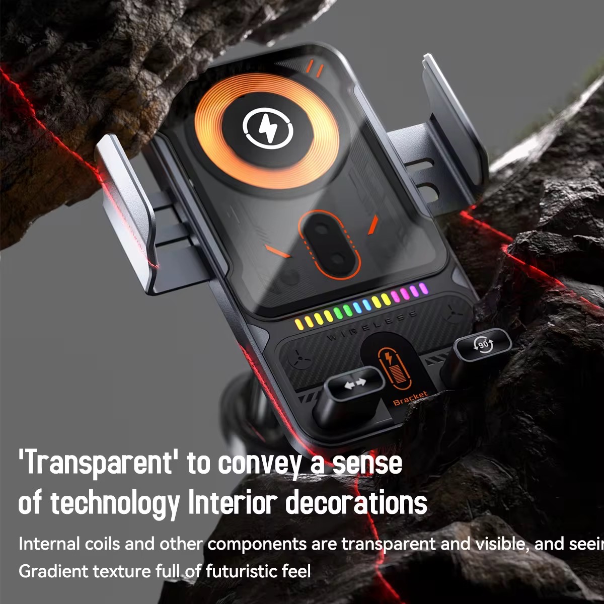 Transparent Electric Wireless Changing Phone Holder_img_3