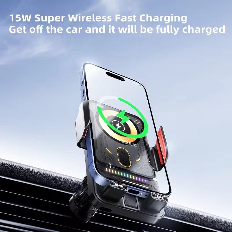 Transparent Electric Wireless Changing Phone Holder_img_5