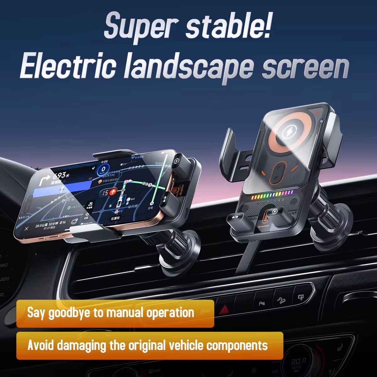 Transparent Electric Wireless Changing Phone Holder_img_6