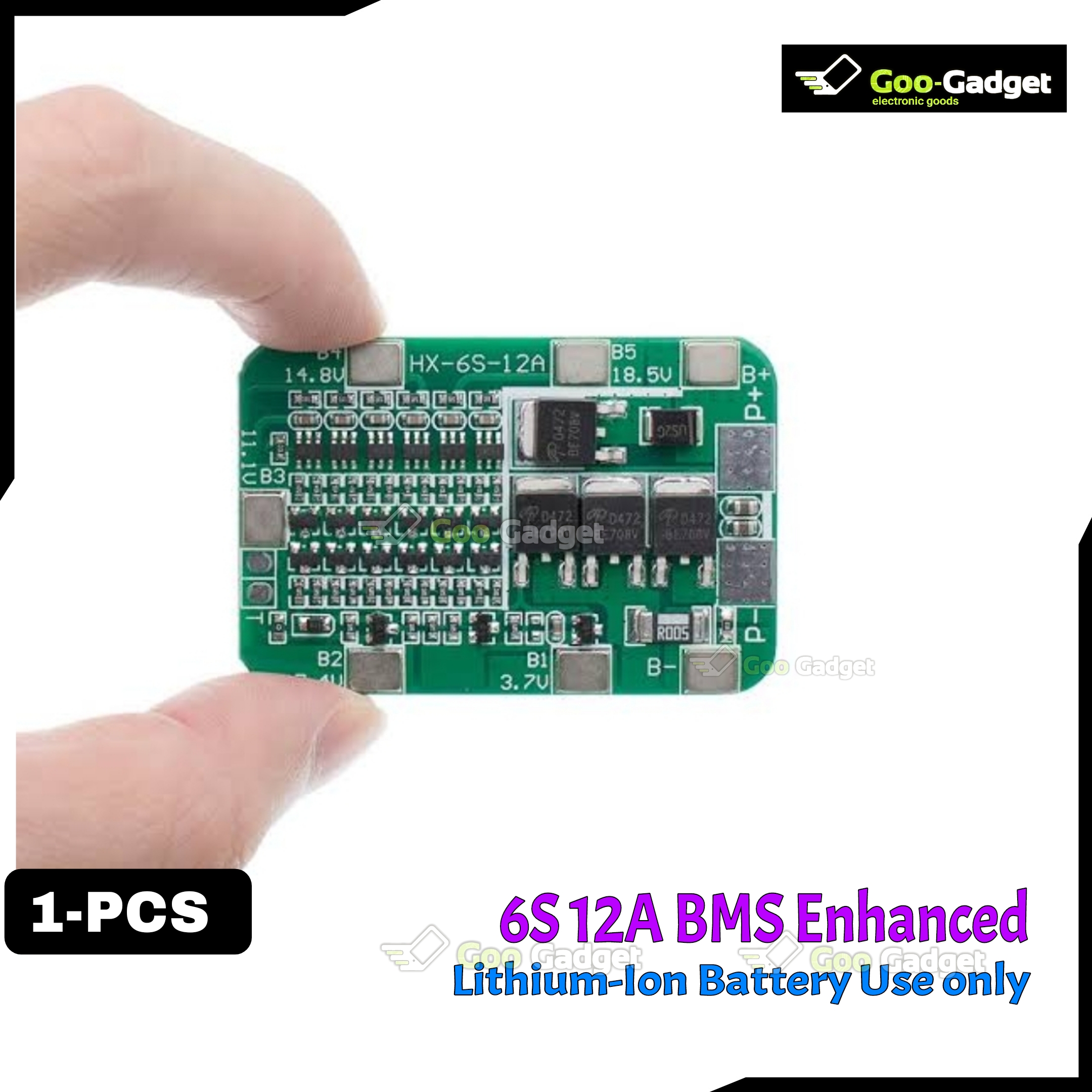 6S 12A 24V BMS Protection Board for 6-Pack 18650 Li-ion Battery Cells with Overcharge and Discharge Protection S0324