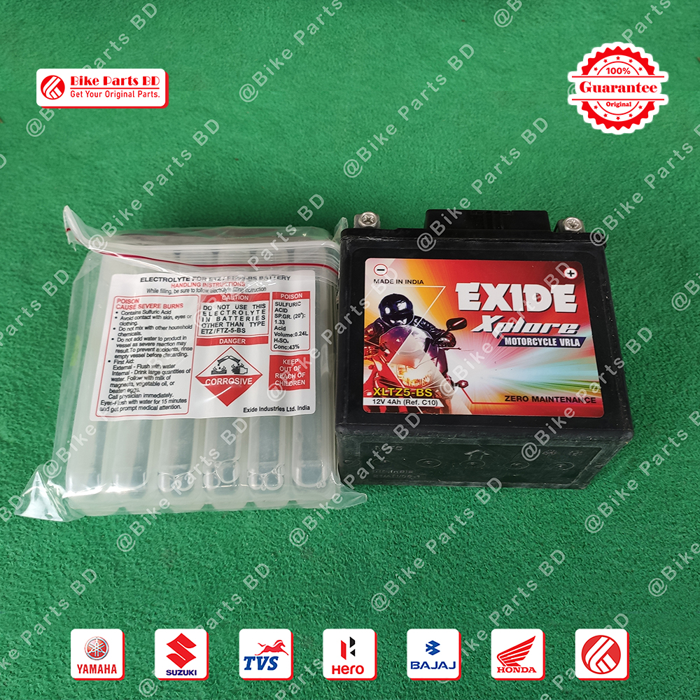 Exide Battery (5L Size) for Yamaha FZS V1, FZS V2, FZS V3, FZS V4, Fazer V1, Fazer V2, R15 V2, R15 V3, R15 V4, R15M, MT15 V1, MT15 V2 bike. thumbnail 2