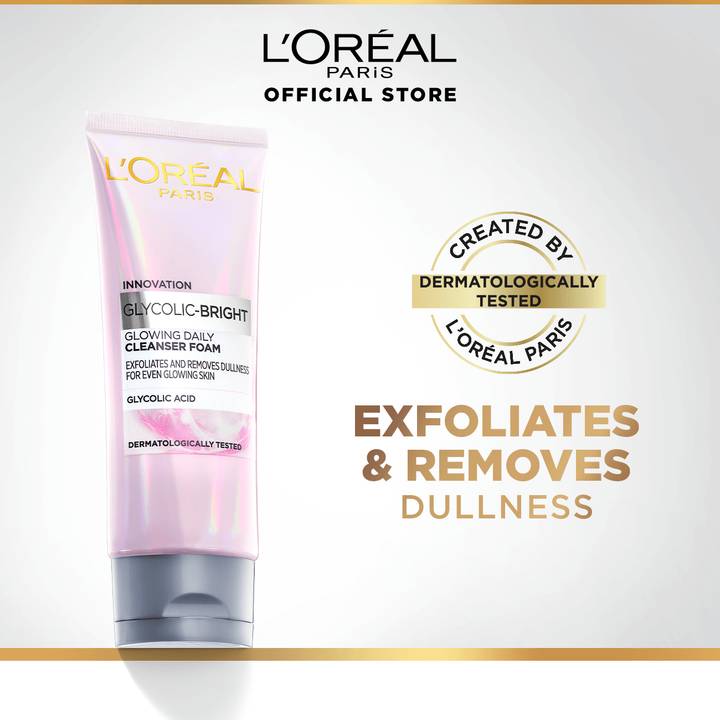 L'Oreal Glycolic Bright Glowing Foam Cleanser 100ml_img_1
