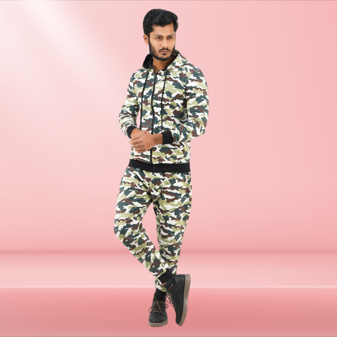 Men's winter Hoodie & Trouser(Black & Meroon) Full Set_img_0