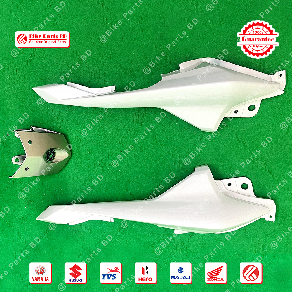 Cover-5 with Back Panel for (White) Yamaha FZS V2 & Fazer V2 bike.