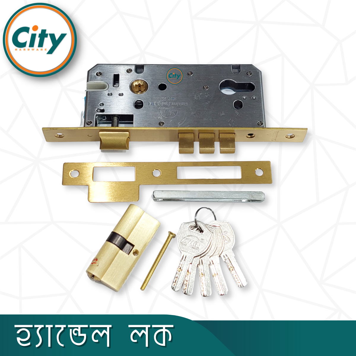 উচ্চ সুরক্ষা স্ট্যান্ডার্ড সাইজের হ্যান্ডেল লক প্রধান দরজার জন্য লক অ্যান্টিক রঙের দরজার লক Door Lock_img_5