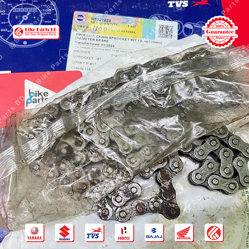 Chain Sprocket set for TVS Stryker 125cc bike. thumbnail 2