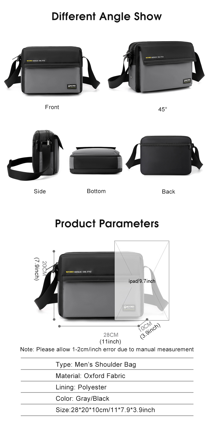 💥LouisWill Crossbody Bag Large Capacity Shoulder Bag Waterproof Anti-Thief Sling Bag Street Shoulder Bag_img_16