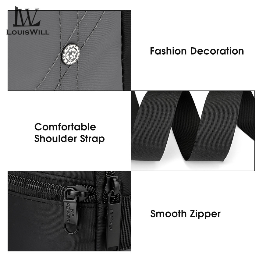 💥LouisWill Crossbody Bag Large Capacity Shoulder Bag Waterproof Anti-Thief Sling Bag Street Shoulder Bag_img_8