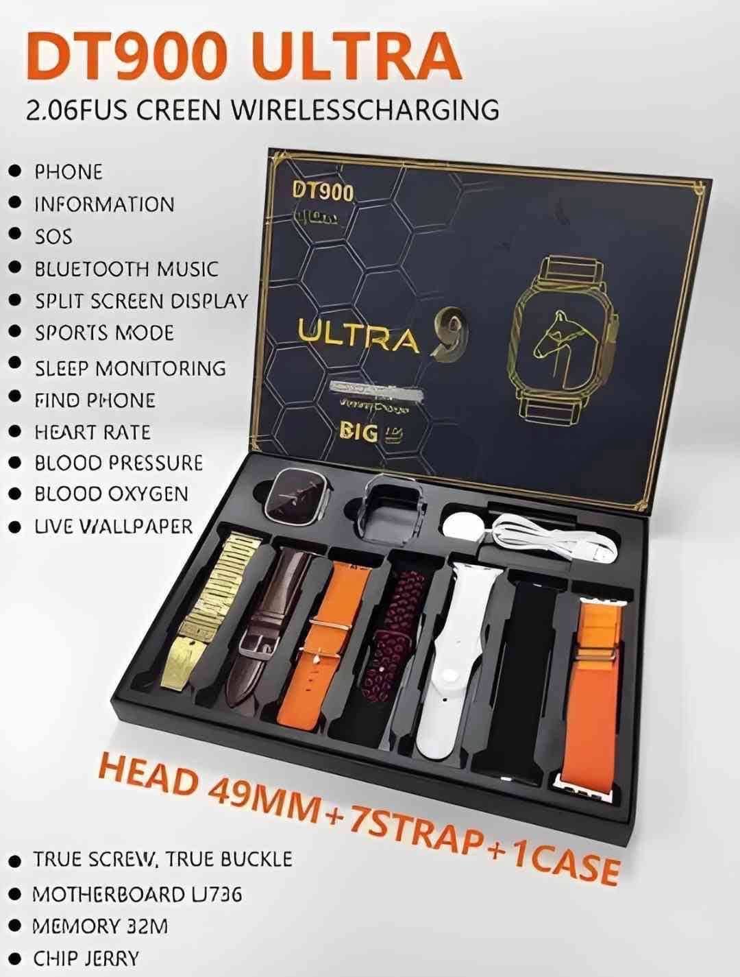 DT900 Ultra 9 Smart Watch With 7 Straps_img_5