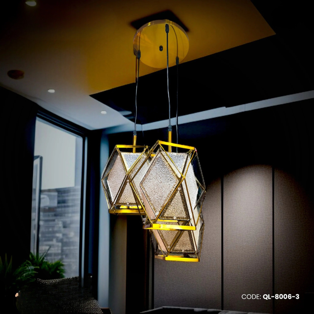 Qulik Modern GildEdge Cluster 3 Color Hanging Lights (QL-8006-3)