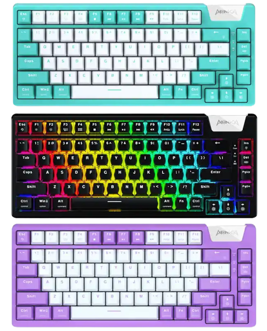 MONKA AE75 Tri-Mode Gasket Hotswappable RGB Mechanical Keyboard
