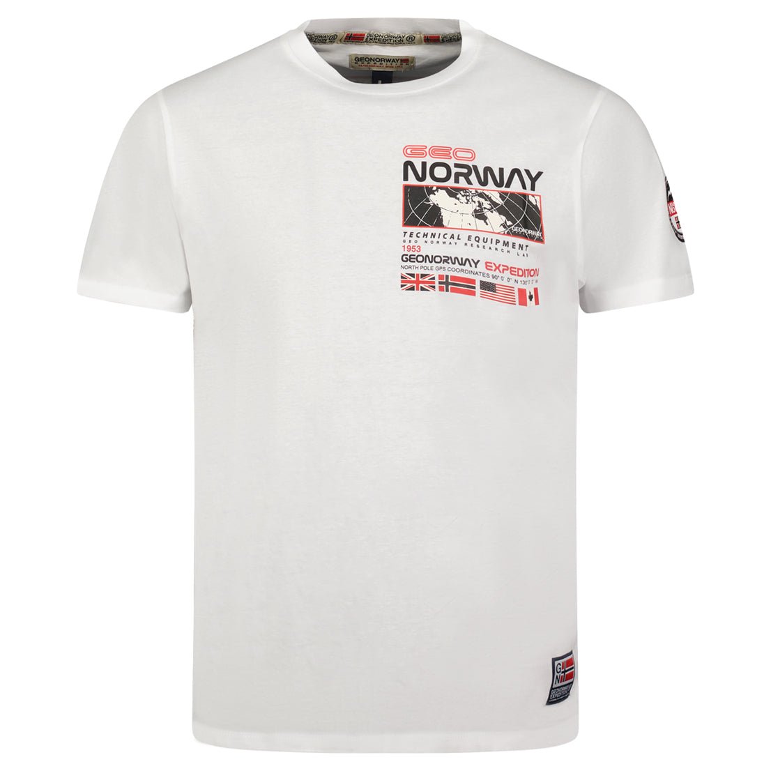 T-Shirt Men Short Sleeve with White Flag
