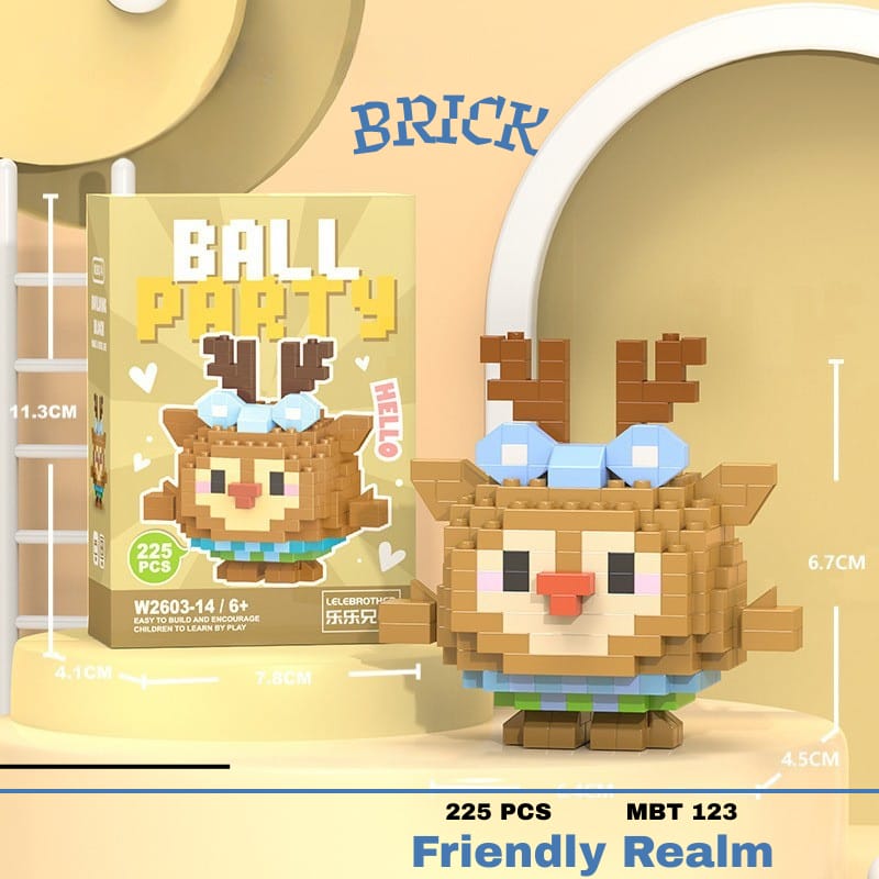 Mini Brick Cute Deer Toy – 225 PCS Building Set (MBT-123)