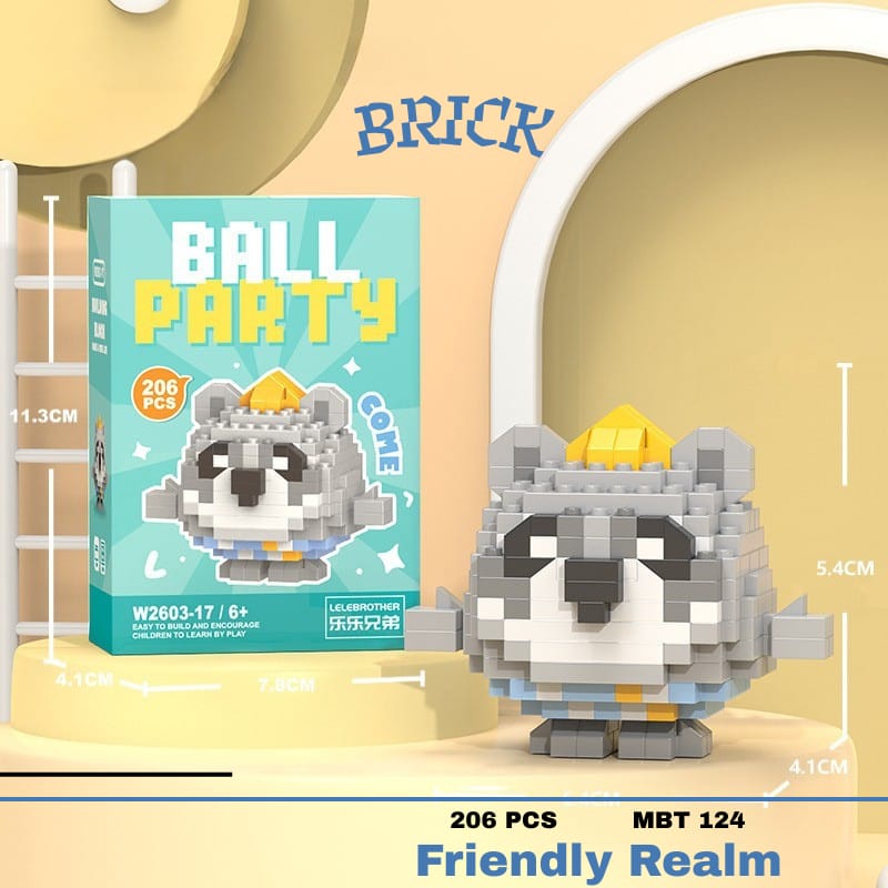 Mini Brick Cute Raccoon Toy – 206 PCS Building Set (MBT-124)