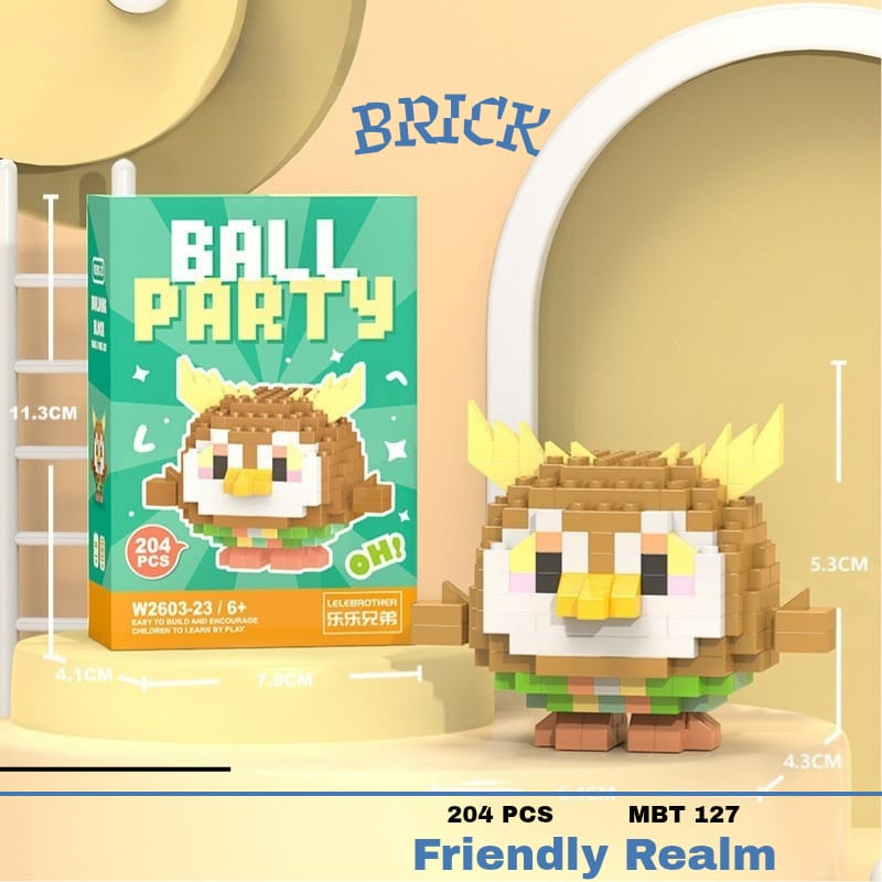 Mini Brick Cute Owl Toy – 204 PCS Building Set (MBT-127)