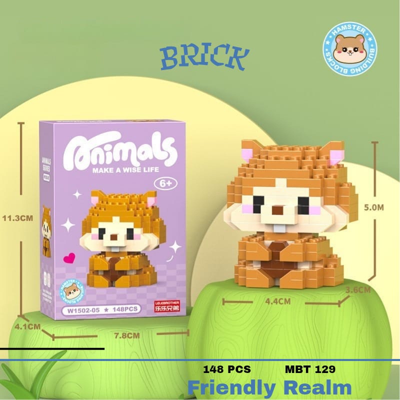 Mini Brick Cute Squirrel Toy – 148 PCS Building Set (MBT-129)