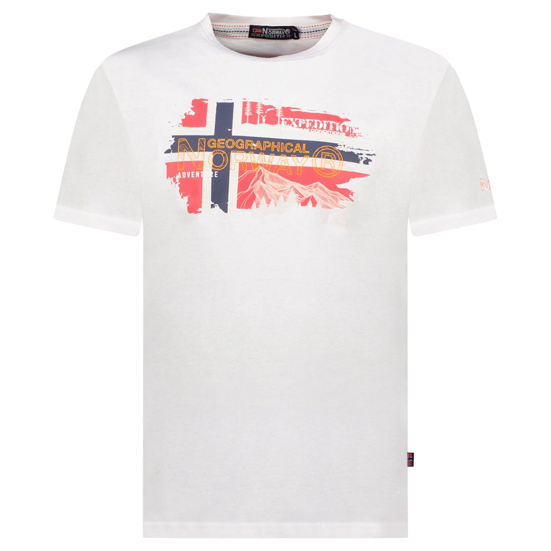 T-Shirt Men Short Sleeve with White Flag