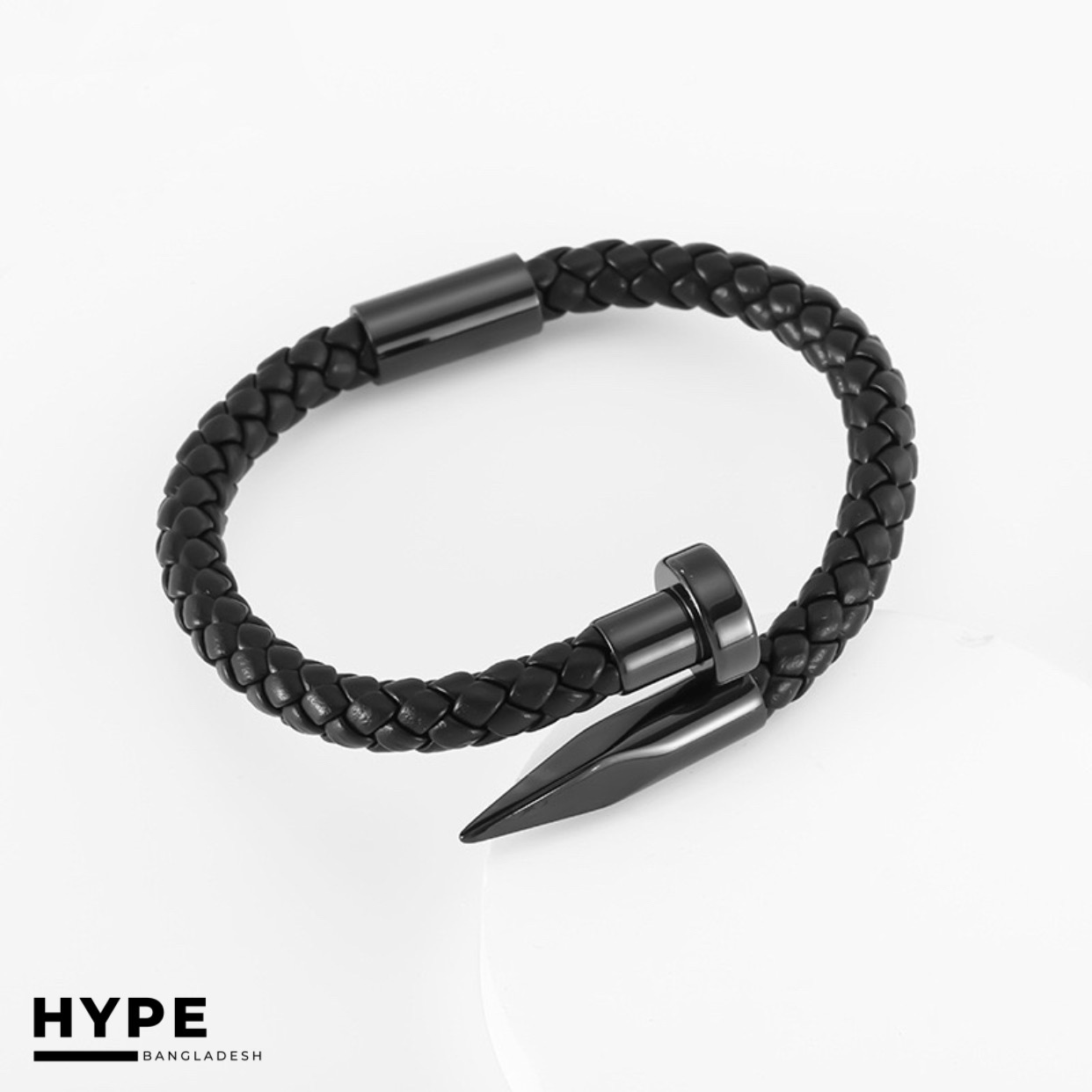 Leather Nail bracelet for men