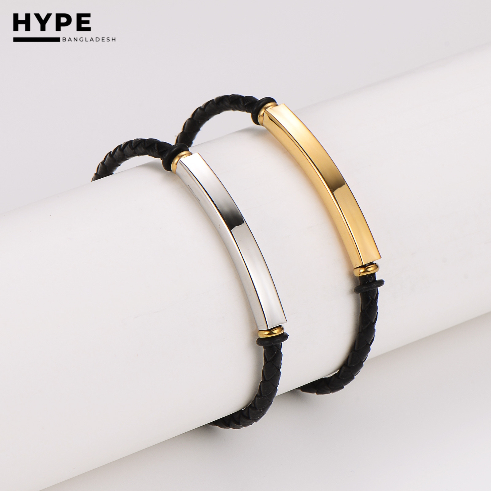 Thin leather bracelet for men