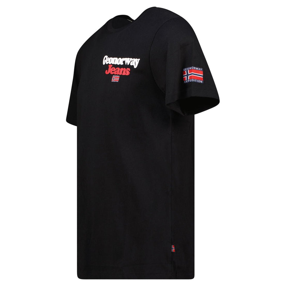 Men's T-shirt Short Sleeve, Round Neck Black_img_2