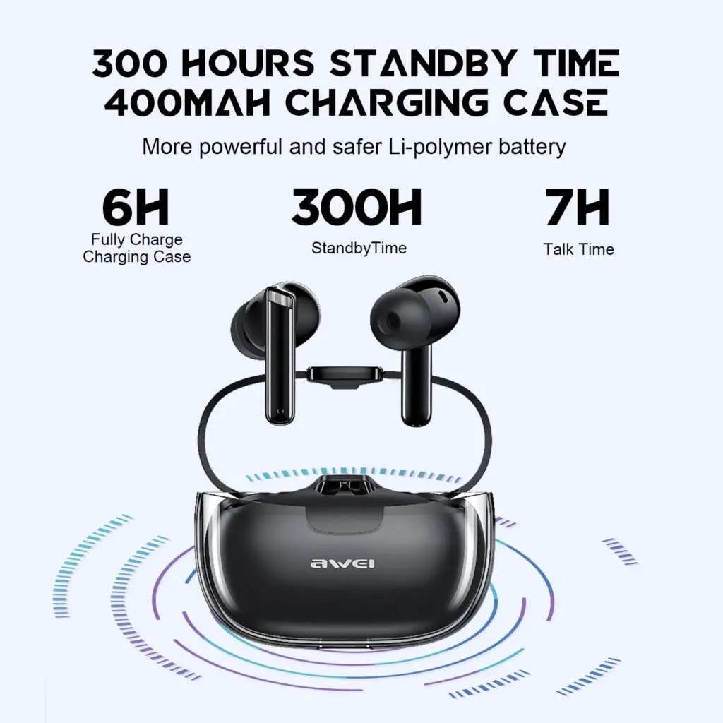 Awei T52 ANC+ENC TWS Bluetooth Gaming Earbuds - Price in Bangladesh