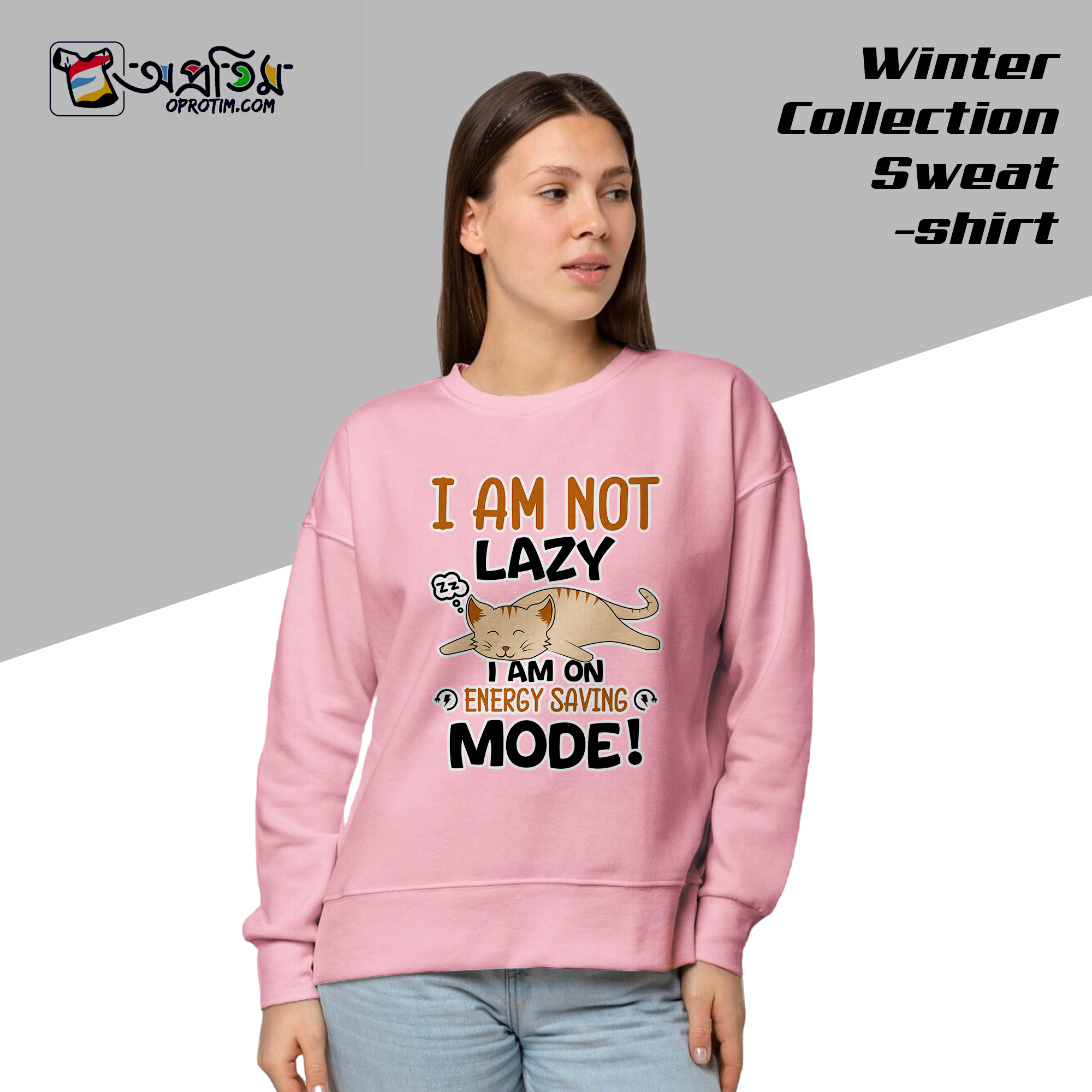 Ladies Black Design Printed Sweatshirt - Image 1