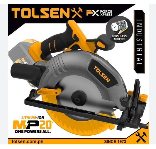 TOLSEN 87282, Cordless Circular Saw, Li-Ion Battery, Brushless, 20V (Not Included Battery And Charger); Model 87282_img_2