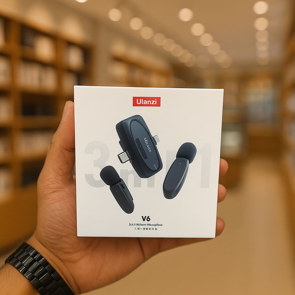 Ulanzi V6 3-in-1 Plug-Play Wireless Lavalier Microphone for iPhone/Android/Tablet/Camera